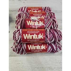 Fred Meyer Wintuk 8 Skeins Vintage 70's Burgundy Ombre 962 Acrylic Worsted Yarn
